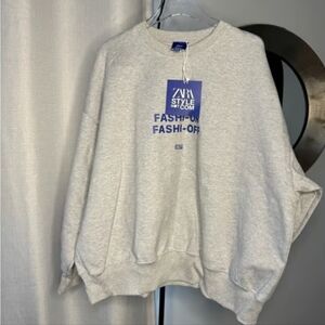 Zara New Sz S STYLENOTCOM SWEATSHIRT Gray Blue